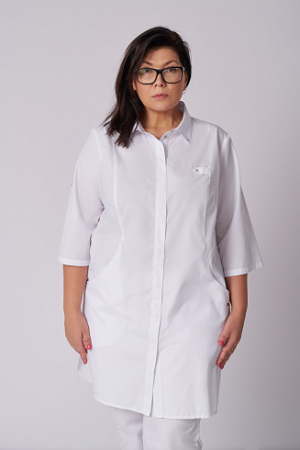 Фото Халат женский Тиси Х-108Б 3/4 цв. Белый от магазина Рабочий класс Халат женский Тиси Х-108Б 3/4 цв. Белый от магазина Рабочий класс
