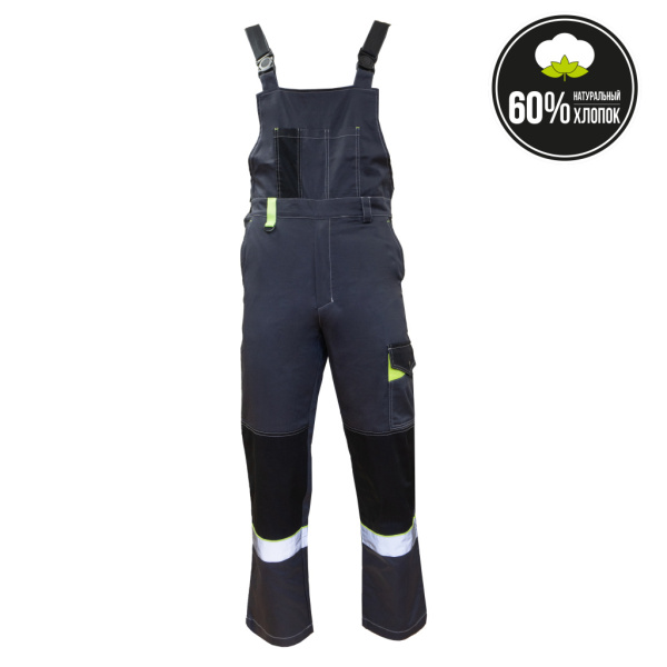 Костюм летний Корвет Коттон, куртка +пк, цв. т.серый/черный/лимон от магазина Рабочий класс