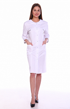 Халат женский №71/1 Сатори Спандекс (Белый/Серый) от магазина Рабочий класс