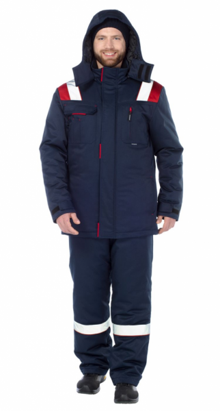 Анкер, костюм утепленный с п/к цв. синий-красный, 4 кл. пояс от магазина Рабочий класс