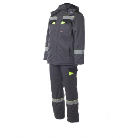 Костюм зимний КОРВЕТ с СОП, куртка+брюки цв. серый/черн./лимон от магазина Рабочий класс