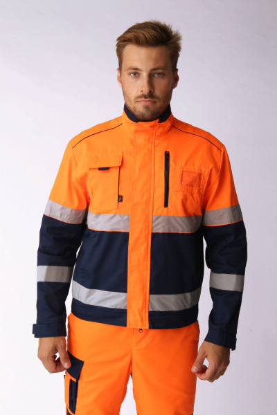 Костюм дорожник Сигнал-1 (тк.Балтекс,210) брюки, оранжевый/т.синий  от магазина Рабочий класс
