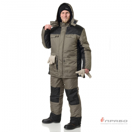Фото Универсал, костюм утепленный мужской хаки/черный от магазина Рабочий класс Универсал, костюм утепленный мужской хаки/черный от магазина Рабочий класс