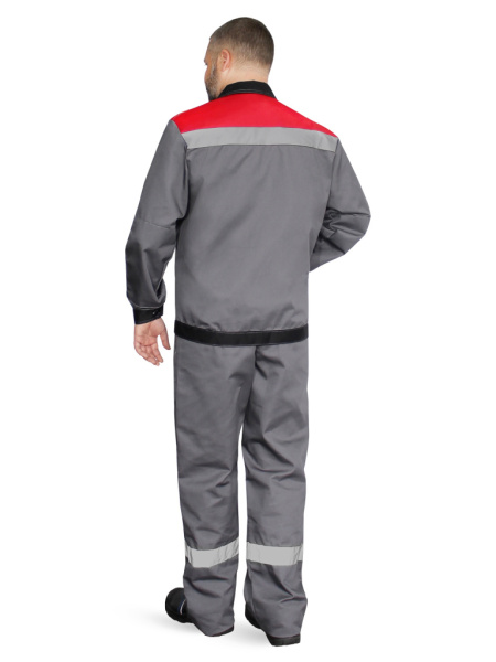 Костюм "Корпус" (куртка+п/к) тк. смесовая 65/35, пл. 240 г/м2, цв. т.серый/черный/красный от магазина Рабочий класс