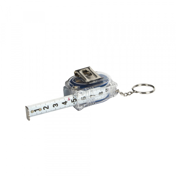 Рулетка КОБАЛЬТ - брелок Высота 2м x 13мм прозрачный корпус (мех.стопор, 2-сторонняя шкала, белое ма от магазина Рабочий класс