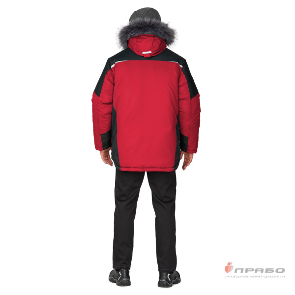 Куртка мужская утепленная "Сюрвейер" (красный/чёрный) от магазина Рабочий класс