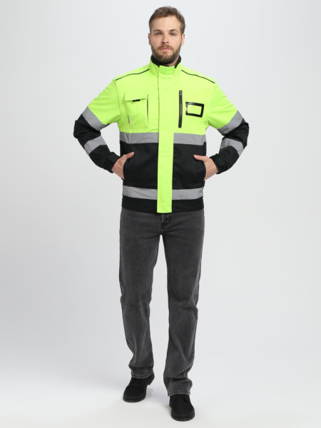 Куртка-трансформер сигнальная Profline Specialist МВО (тк.Смесовая,240), желтый/черный от магазина Рабочий класс