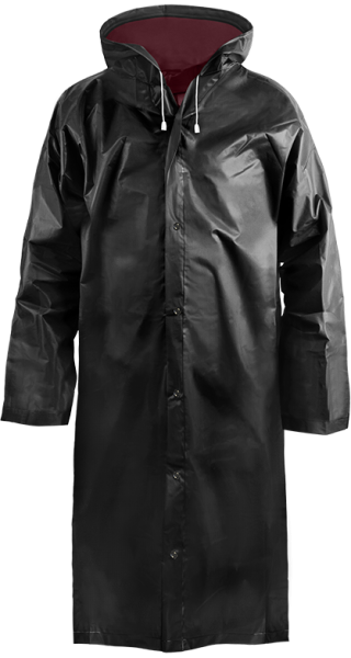 Сверхпрочный дождевик-плащ на кнопках, ПВХ, черный от магазина Рабочий класс