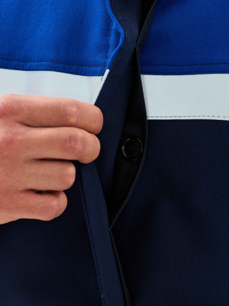 Костюм сварщика Велд-СОП 2 кл.защиты (тк.Хлопок-ОП,350) брюки, т.синий/васильковый от магазина Рабочий класс