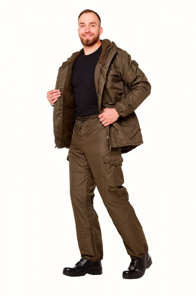 Костюм Горка Премиум на молнии, на флисе тк. Таслан цв. Темная Олива от магазина Рабочий класс