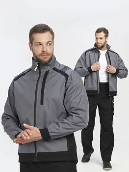 Куртка ProfLine Leader (тк.Софтшел), серый/черный от магазина Рабочий класс