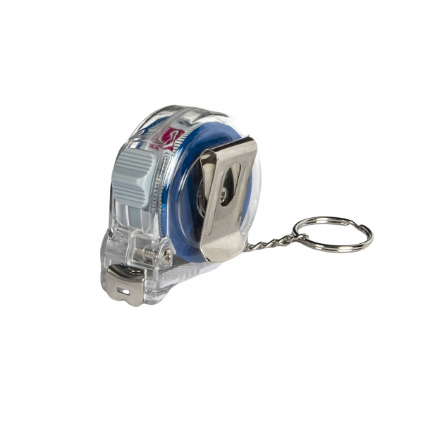 Рулетка КОБАЛЬТ - брелок Высота 2м x 13мм прозрачный корпус (мех.стопор, 2-сторонняя шкала, белое ма от магазина Рабочий класс