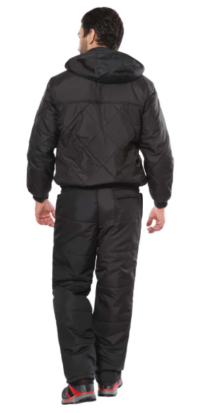 Куртка СИРИУС-ПРАГА-ЛЮКС короткая с капюшоном, чёрная от магазина Рабочий класс