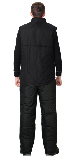 Жилет Европа" удлиненный на подкладке флис, цв. черный от магазина Рабочий класс