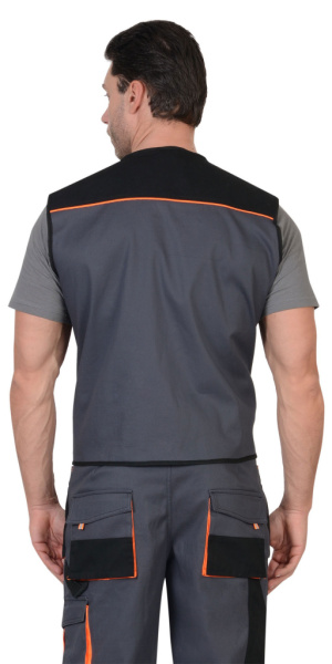 Жилет "МАНХЕТТЕН"  темно-серый с оранжевым от магазина Рабочий класс