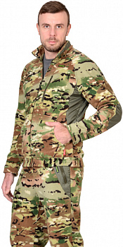 Куртка флисовая Сириус-Ровер цв. КМФ Мультикам, отделка Хаки от магазина Рабочий класс
