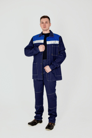 Костюм Техник СОП (тк.Саржа,250) брюки, т.синий/васильковый от магазина Рабочий класс