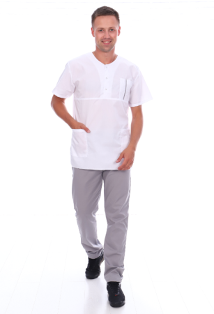 Костюм № 60 тк. Тиси цв. Белый/Серый от магазина Рабочий класс