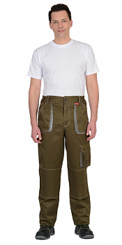 Брюки "CROWN" цв. хаки со св.серым от магазина Рабочий класс