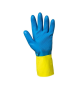 Перчатки хозяйственные латексные Биколор (Синий+желтый) от магазина Рабочий класс