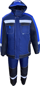 Костюм зимний мужской ЮКОН-Мембрана, ЮП-2, с п/к, цв. т-синий, черный, васильковый от магазина Рабочий класс