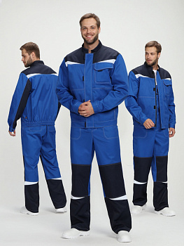 Костюм Строй-2 CH МВО (тк.Смесовая,280) п/к, васильковый/т.синий от магазина Рабочий класс