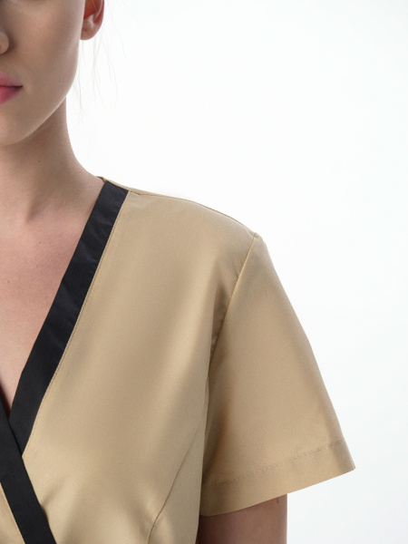 Костюм женский Симпл-001 (тк.Смесовая,120) MedLine, черный/бежевый от магазина Рабочий класс